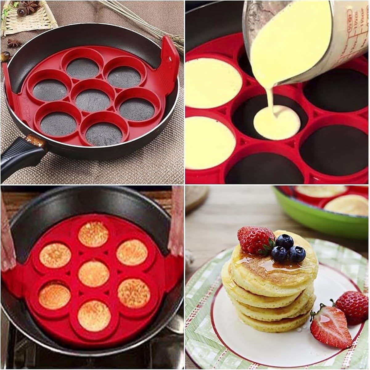 Amazon.co.jp: Flip n Cookシリコンパンケーキ型、Flip'N'Cookパン